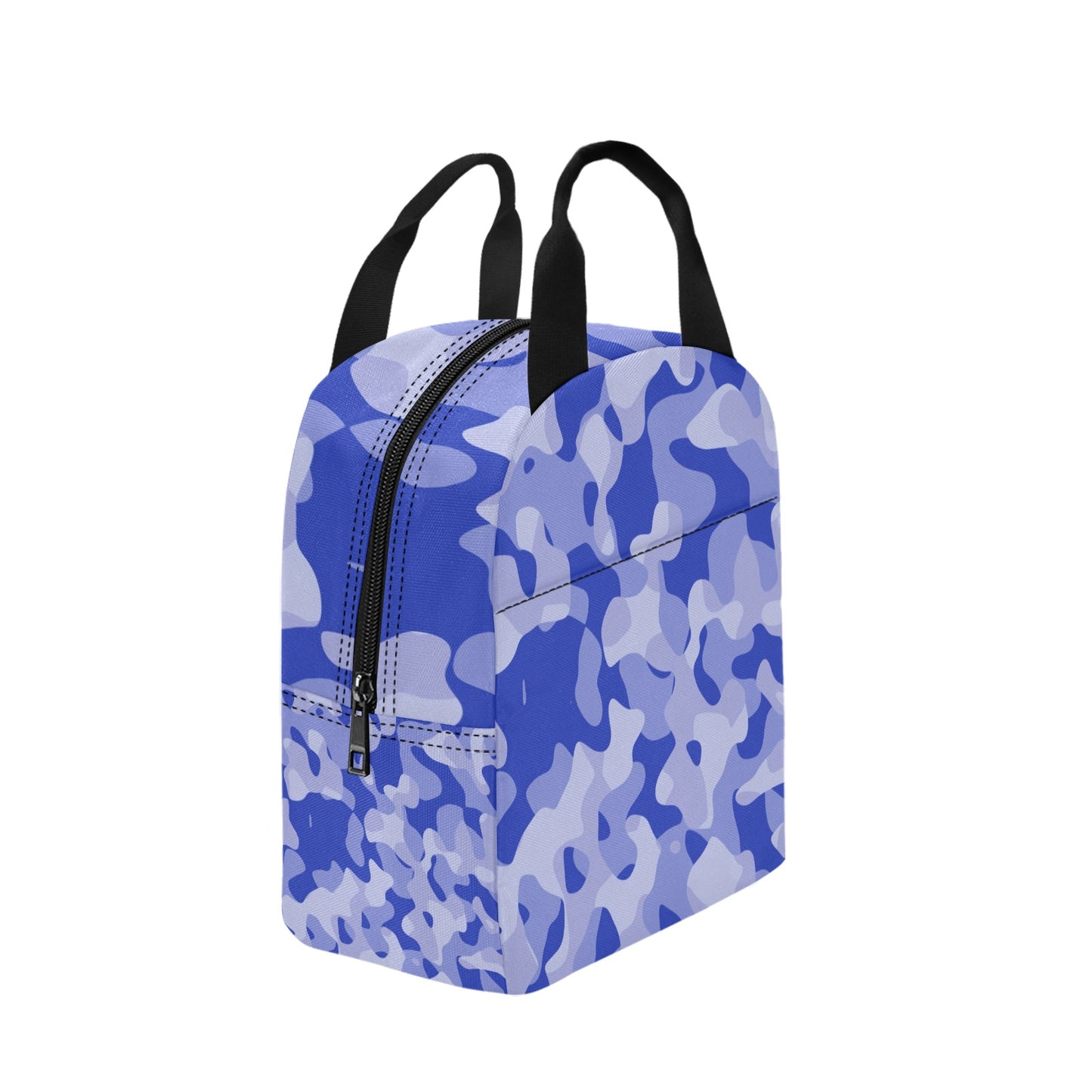 Insulated Zipper Lunch Bag-Blue Camouflage
