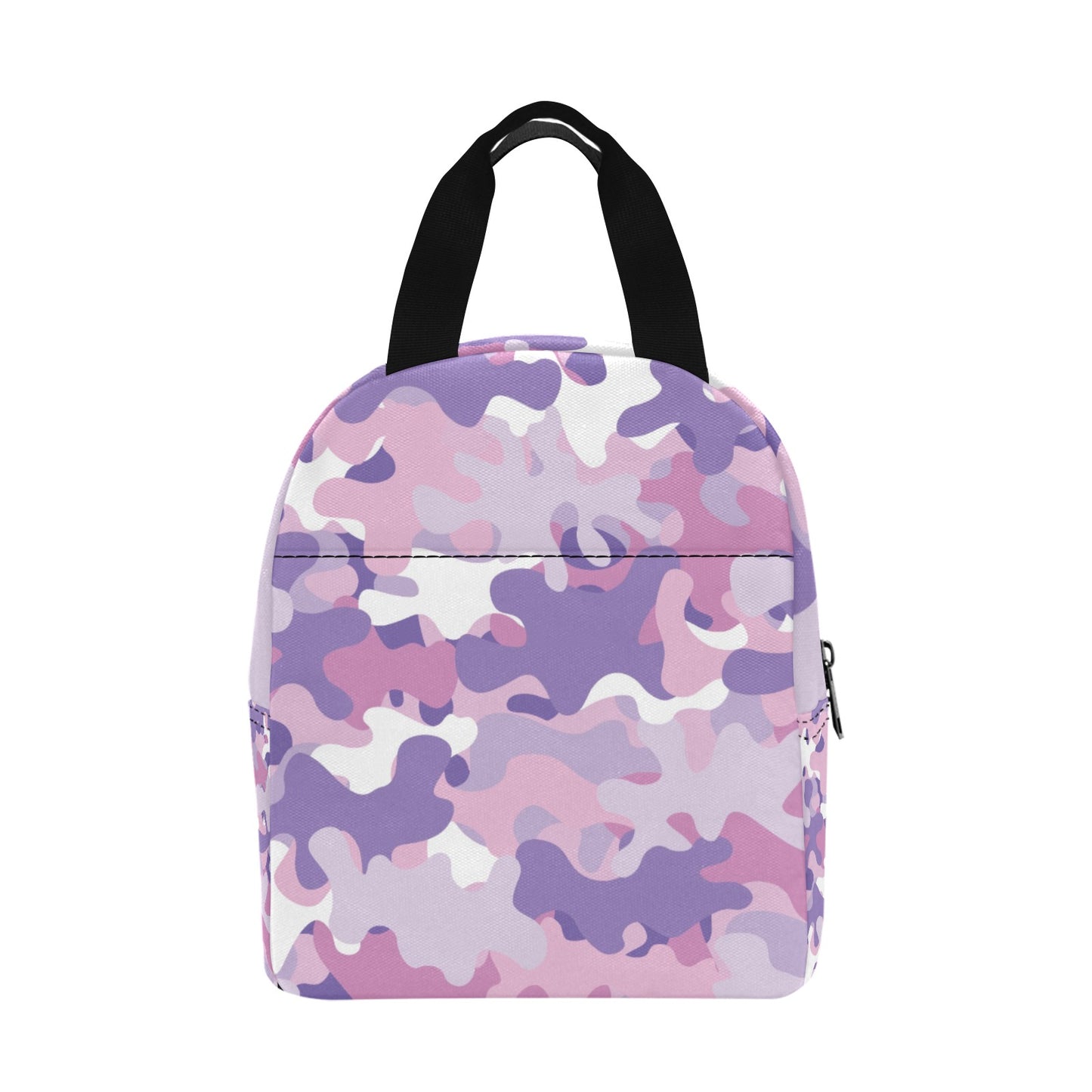 Insulated Zipper Lunch Bag-Purple Camouflage