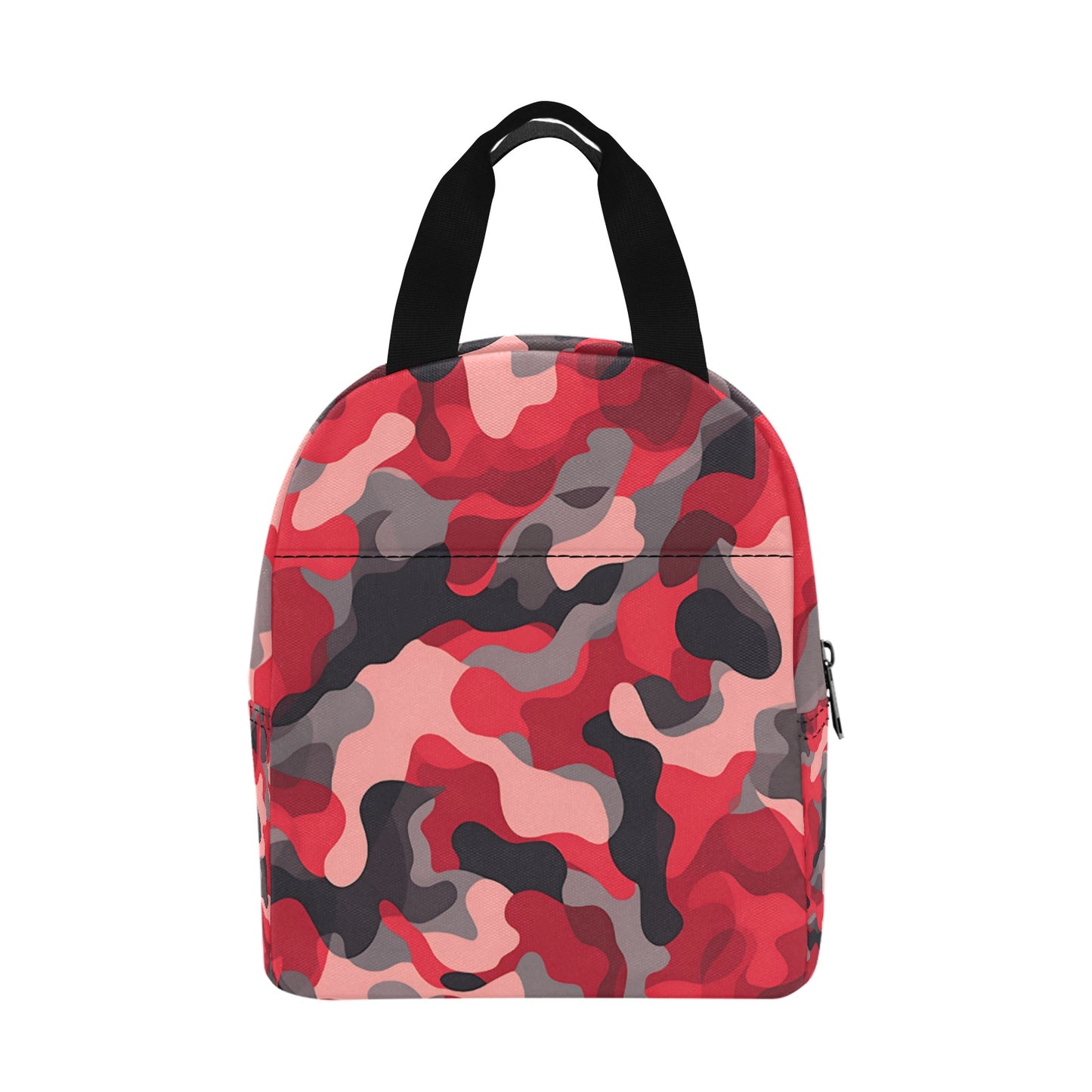 Insulated Zipper Lunch Bag- Red Camouflage