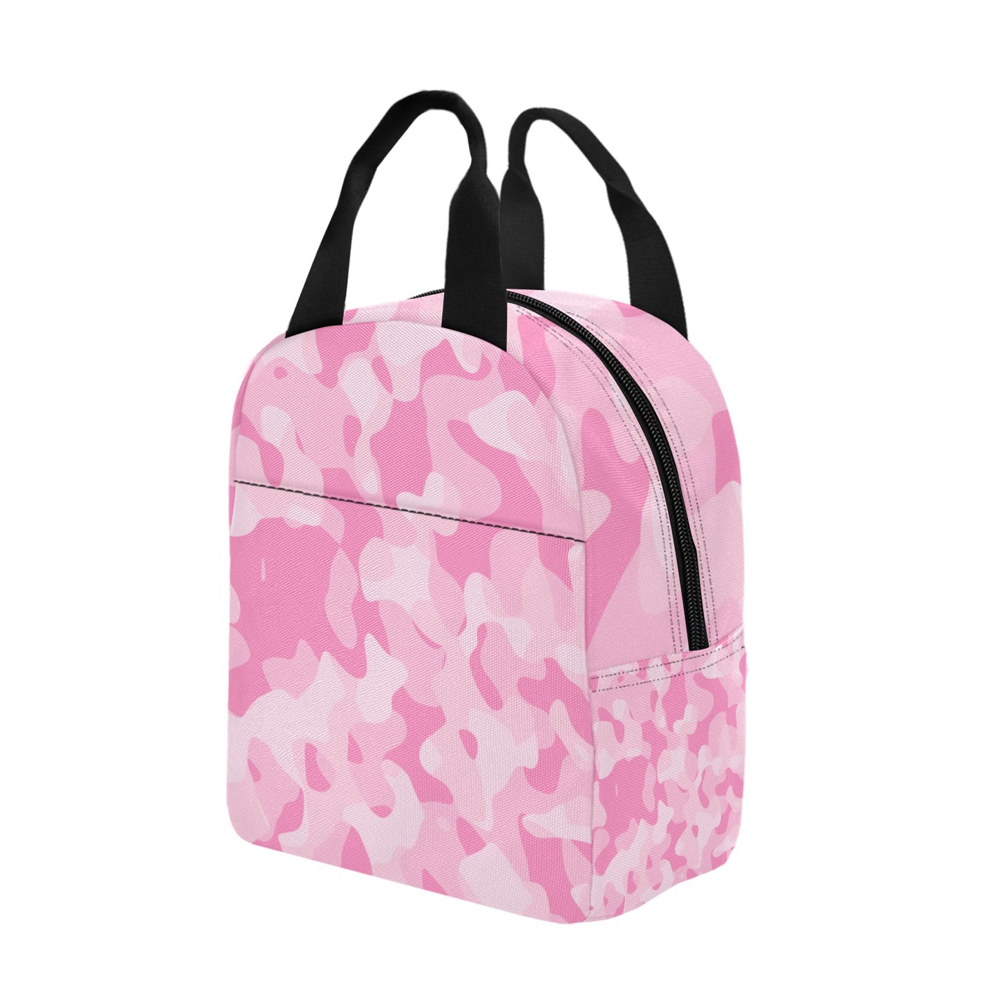 Insulated Zipper Lunch Bag-Pink Camouflage