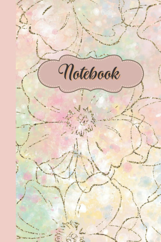 Pink and Gold Floral Notebook with 120 Lined Pages - Perfect for Students, Teachers, and Flower Lovers.