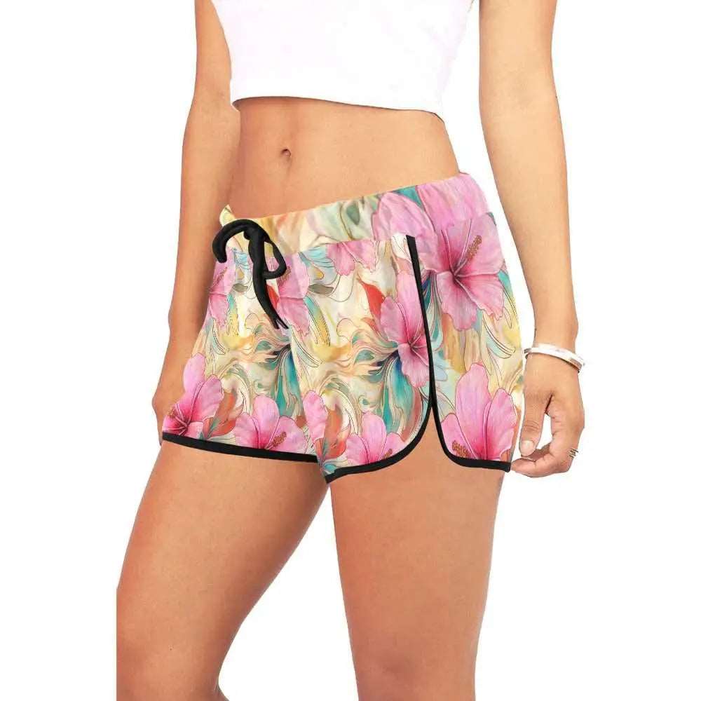 Women's Hibiscus Casual Shorts inkedjoy