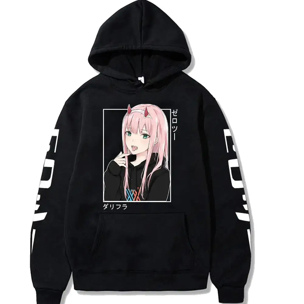 Black Zero Two Hoodie from Anime Darling in the Franxx.