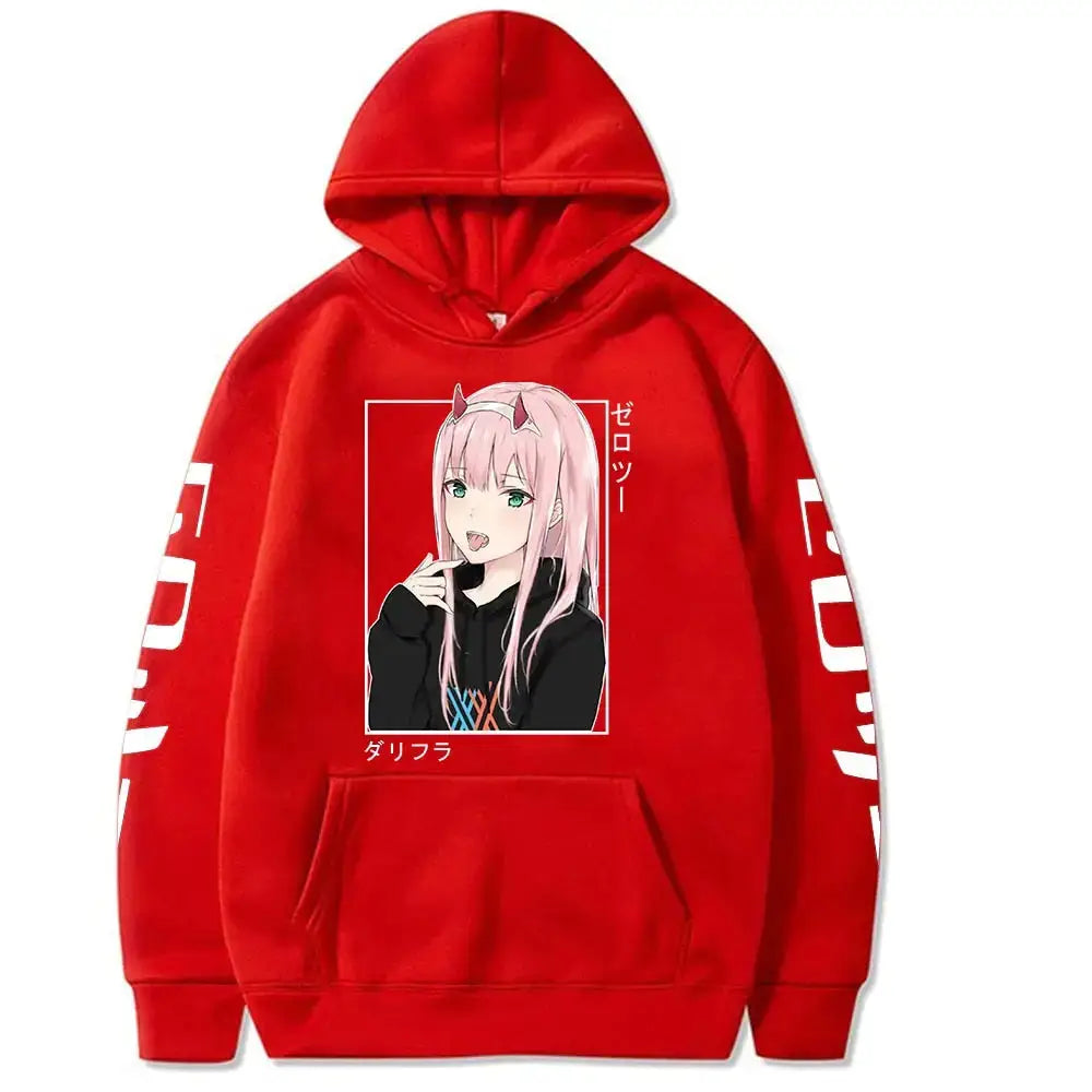 Red Zero Two Hoodie from Anime Darling in the Franxx.