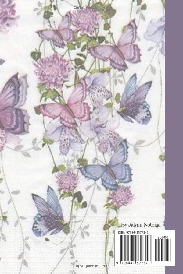 Purple Butterflies Notebook: 6x9 inches|120 pages| Purple soft cover| Lined