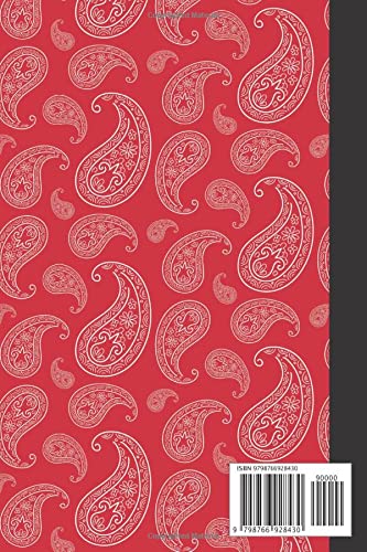 Red Paisley Address Book: 6x9 inches| 120 pages| Red Paisley Designed Soft Cover