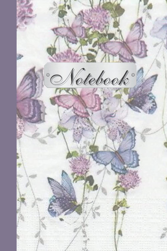 Purple Butterflies Notebook: 6x9 inches|120 pages| Purple soft cover| Lined